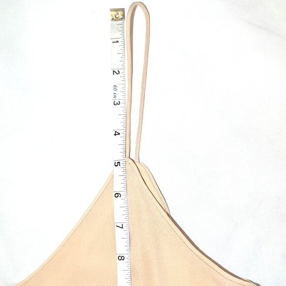 Blaque Label	| Revolve V-Neck Midi Slip Dress in Nude Cream | Size Medium - Picture 11 of 12